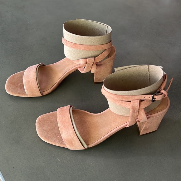 Madewell Loli Ankle-Strap Suede Heeled Sandals in Ground Clay Women’s size 6.5 - Picture 2 of 12